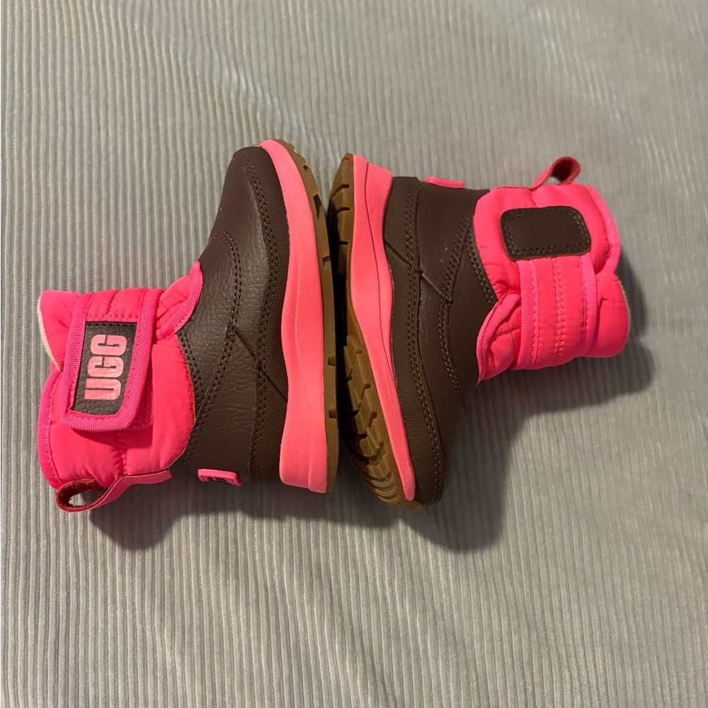 UGG Kids Brown and Hot Pink Winter Booties